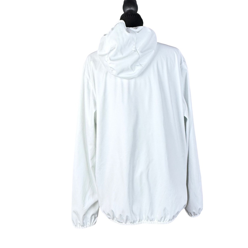 New Balance White Quarter Zip Hooded Windbreaker Jacket Reflective Logo 2XL - Picture 2 of 10